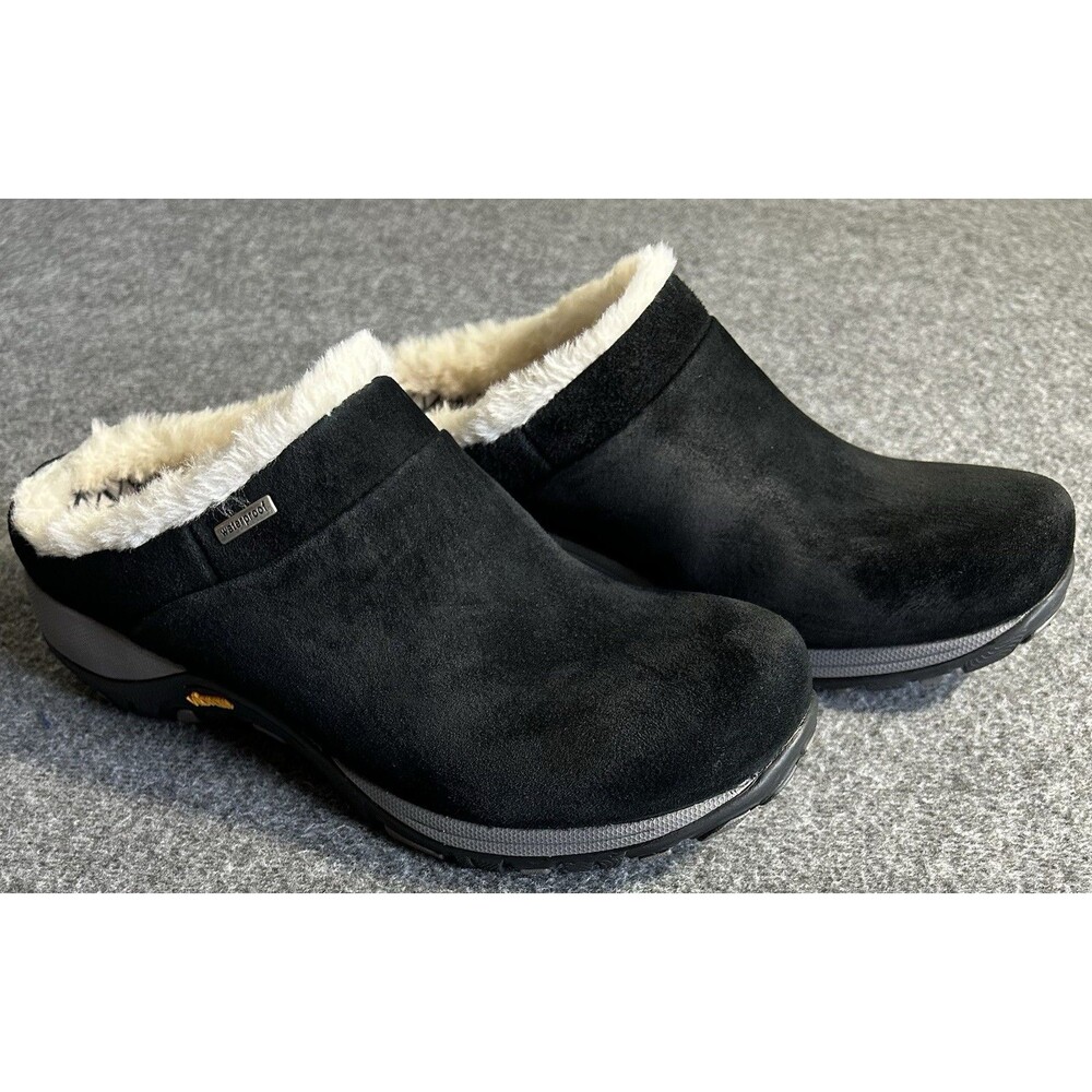 Dansko Parson Clogs Women’s 6.5 Black Suede Fur Lined Slip On Shoes Waterproof - Picture 6 of 15
